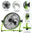 thumbnail image 5 of COORHEIX Ventilador de piso con energía solar de 12 pulgadas, recargable, ventilador con batería de 18000 mAh, ventilador solar portátil para exteriores con 5 aspas, inclinación de 360 ​​° para exteri, 5 of 5