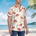 thumbnail image 5 of Daiia Cartoon Flat Mushrooms Hawaiian Shirt for Men Gentle Cotton Regular Short Sleeve Casual-Large, 5 of 9
