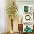 thumbnail image 6 of Artificial Eucalyptus Tree, 7ft Tall Fake Artificial Plant with White Planter，Large Faux Floor Plant Fake Silk Trees with 100 Lights Artificial Trees for Home Decor Indoor, 6 of 7