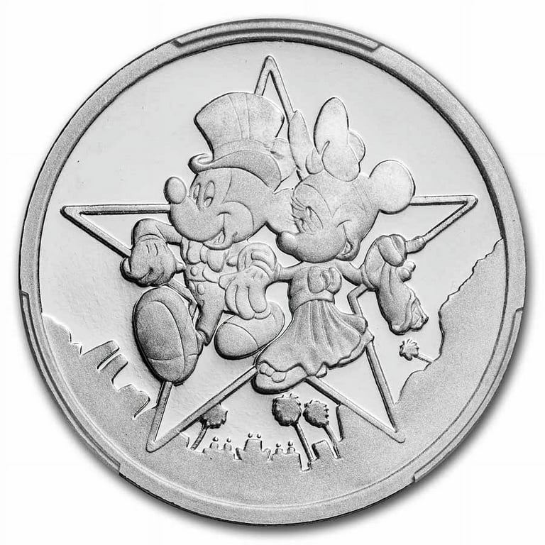 1989 1oz Silver Round Disney Mickey MGM Park Exclusive PR-69
