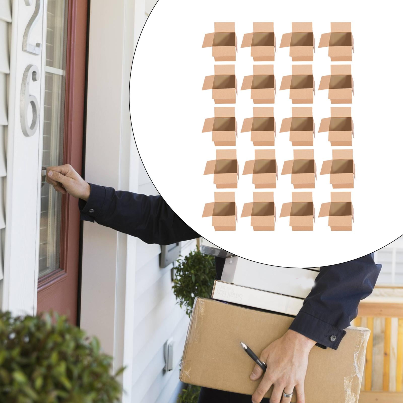 Miulika 20 Pieces Corrugated Cardboard Boxes,Packaging Boxes, Postal Boxes,Mailing Box Moving Boxes for Mailing, Business, Shipping 25x25x25cm