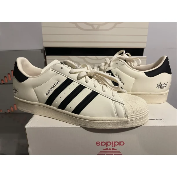 Adi-das Originals Superstar Men's Cream White/Black Sneakers Shoes HS1077 Size 12