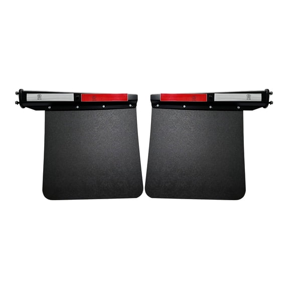 BST BSSP Pair Semi Truck Straight Spring Loaded Mud Flap Hanger & Universal Truck Trailer Mud Flap 24"x30",1-1/8" 1.125" Bolt Spacing,Commercial Truck Heavy Duty HD Mudflap, Black, Right & Left Side