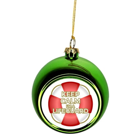 Luxembourg Christmas Keep Calm I'm Luxembourger - Flag Luxembourg Ornaments Green Bauble Christmas Ornament Ball ()