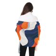 thumbnail image 4 of FORMRS Womens Scarf Winter Soft Long Big Warm Shawls Wrap Tassel Scarves, Blue Abstract Wavy, 4 of 9