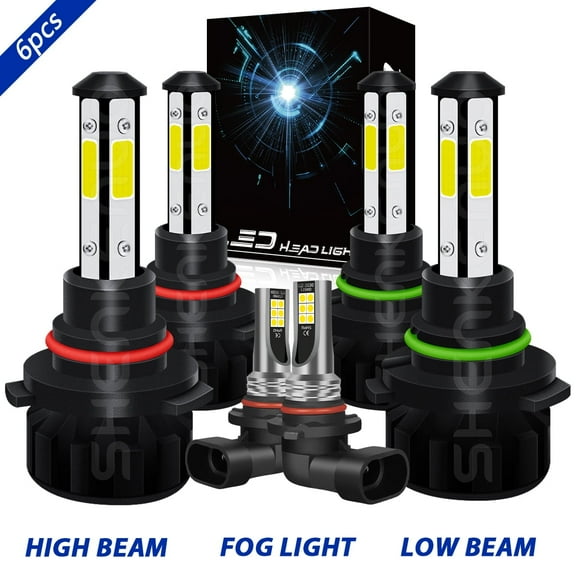 LED Headlight Fog Light Bulbs Kit White for 2006-2010 Toyota Sienna 2007 2008 2009
