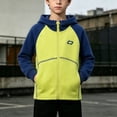 thumbnail image 6 of HAOTAGS Boys Zip Up Hoodie (2-12) Hooded Jacket with Pockets Cotton Sweatshirt Yellow Size 3T, 6 of 7