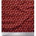thumbnail image 1 of Soimoi Red Japan Crepe Satin Fabric Dots & Star Print Fabric by the Yard 42 Inch Wide, 1 of 3