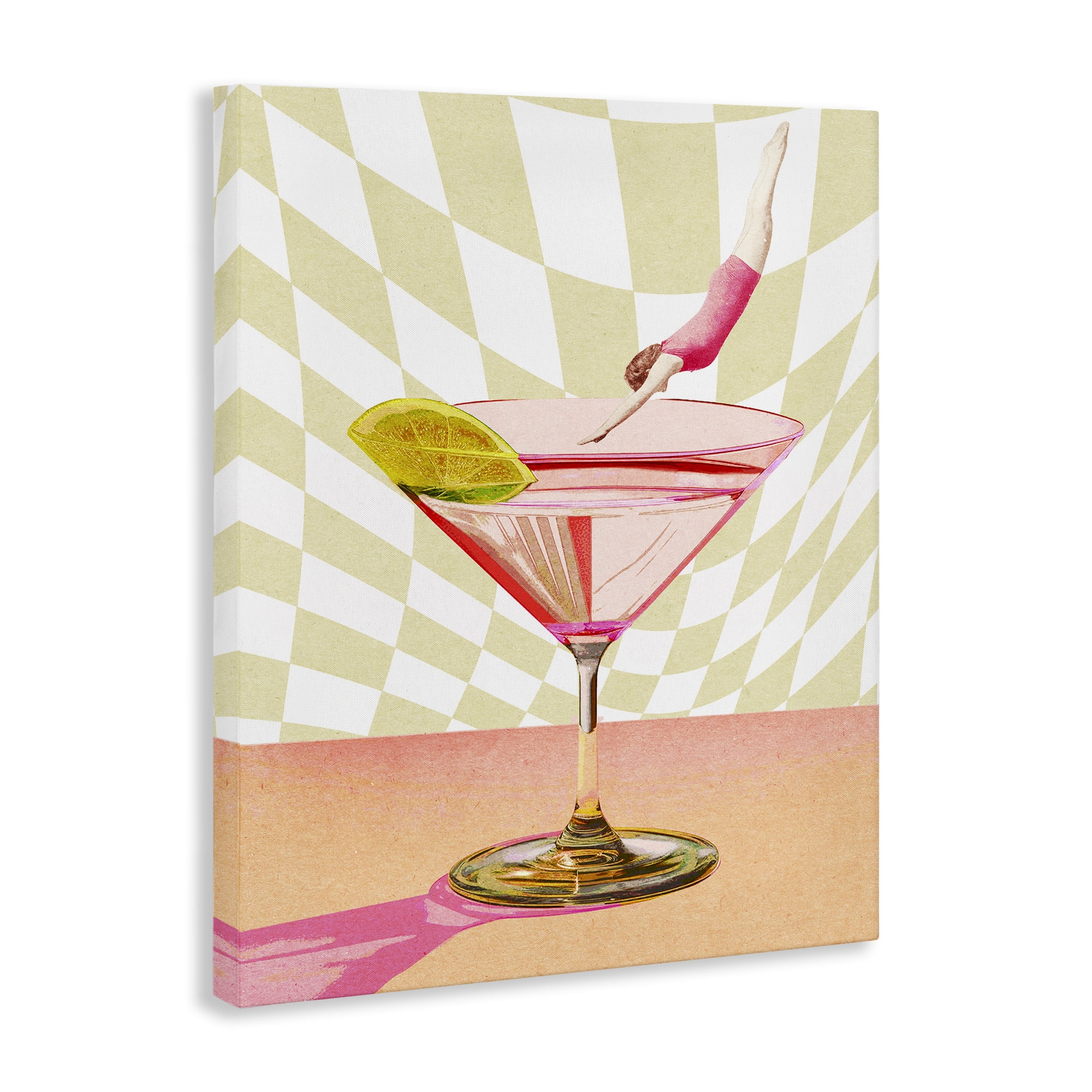 Stupell Industries Diving into Cocktail Food & Beverage Painting Wrapped Canvas Art Print Wall Art, 16 x 20