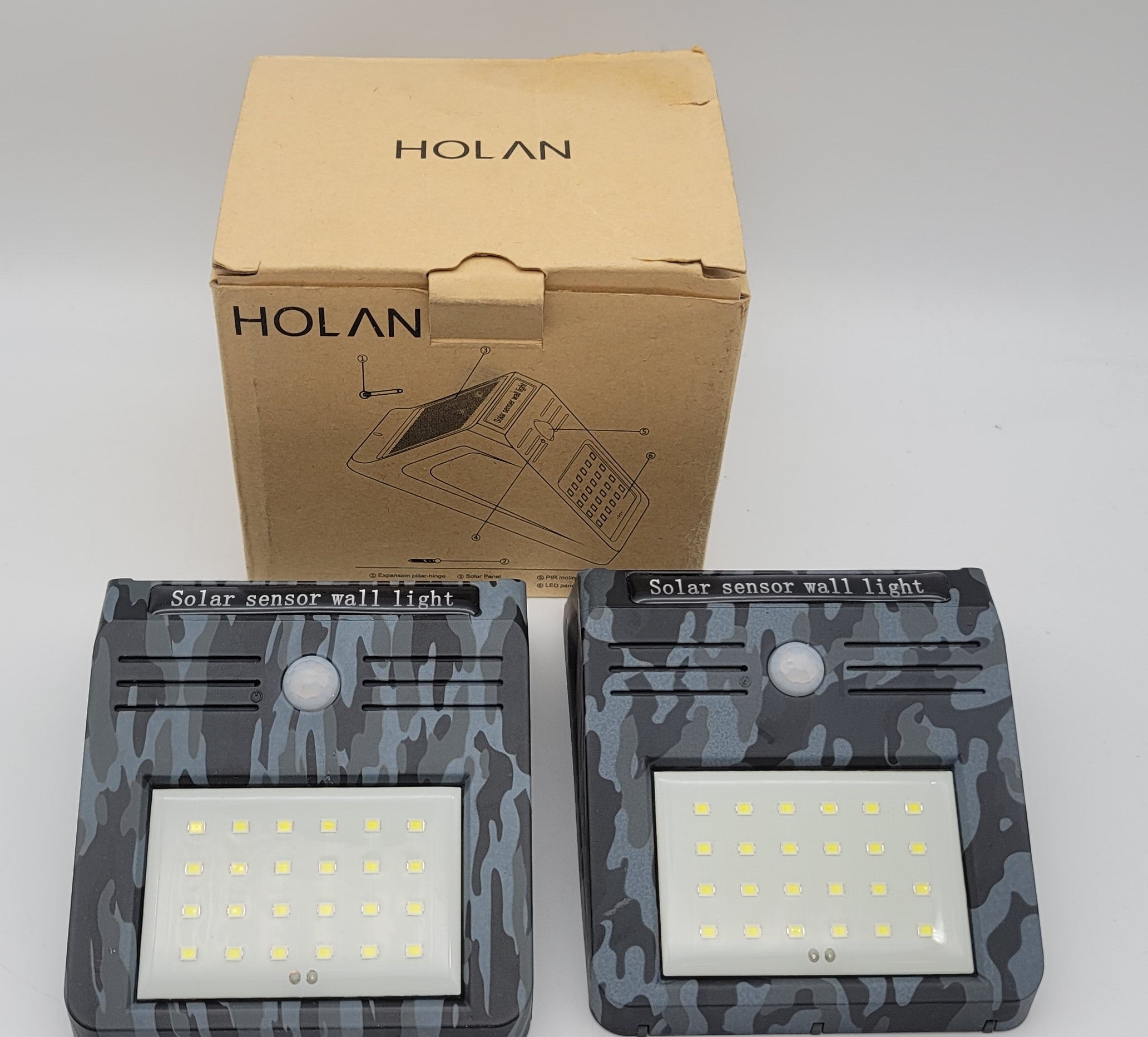 Holan solar sensor wall Motion Light 12 LED Outdoor Lamp Waterproof 2 Pack