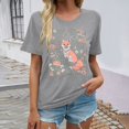 thumbnail image 2 of Lkhaha Womens Fashion Tees Tops Casual Short Sleeve Loose Round Neck Printed Soft Breathable Layer Clothes Light Gray 2XL, 2 of 4