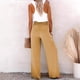 thumbnail image 3 of Pantalones anchos casuales, elásticos, de lino y algodón de color sólido para mujer de primavera y verano de estilo europeo y americano., 3 of 6