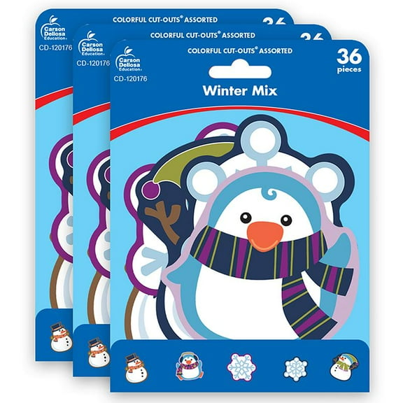 Carson Dellosa Education Winter Mix Cut-Outs, 108 Pieces