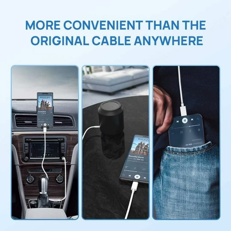 USB C to 3.5mm Male Aux Cable 3.3ft Type C to 3.5mm Audio Cord Compatible with Samsung Galaxy Note 20 S20 Ultra Note 10 Pixel 4 3 2 XL Car Stereos
