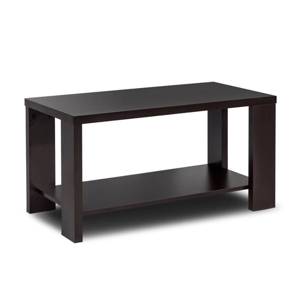 Finihen Coffee Table, Rectangular Cocktail Coffee Table with Storage Shelf, for Living Room, Office, Brown Finihen Coffee Table, Rectangular Cocktail Coffee Table with Storage Shelf, for Living Room, Office, Brown