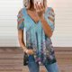 thumbnail image 2 of Top con cremallera y cuello en V de manga corta con hombros descubiertos para mujer con blusa recortada Pompotops  hkajfhjk466144, 2 of 4