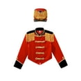 thumbnail image 3 of YiZYiF Girls Boys Drum Major Team Uniform Marching Band Tassel Jacket Coat with Hat Drummer Performance Costume B Red 6, 3 of 7