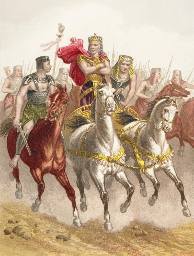 The Pharaoh In Pursuit Of The Israelites After They Began Their Exodus From Egypt From The Holy Bible Published By William Collins Sons & Company In 1869 Chromolithograph By JM Kronheim & Co Canvas Ar