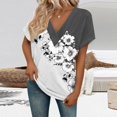thumbnail image 5 of ASDFVBKG Womens Tops Comfortable Short Sleeve V-Neck T Shirts Fashion Solid Relaxed Fit Loose Fit Clothing Gray 2XL, 5 of 6