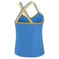 thumbnail image 3 of Women's WEAR by Erin Andrews Powder Blue Los Angeles Chargers Cross Strap Tri-Blend Tank Top, 3 of 4
