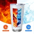thumbnail image 4 of Daisy Flowers Tumbler 20oz Floral Stainless Steel Vacuum Insulated Tumblers with Lid and Straw Blue Travel Coffee Mug Tea Wine Cups Water Bottle Gifts for Women, 4 of 6