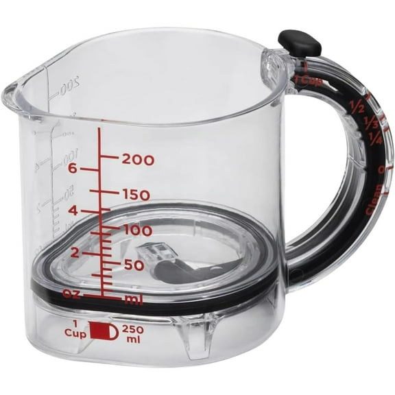 4 In 1 Adjustable Measuring Cup, 2026 New Adjustable Measuring Cups With Handle, Multi-Functional Push Measuring Cup With Scraper-Style Seal Base, No Waste Design For Cooking And Bakings（1PC）