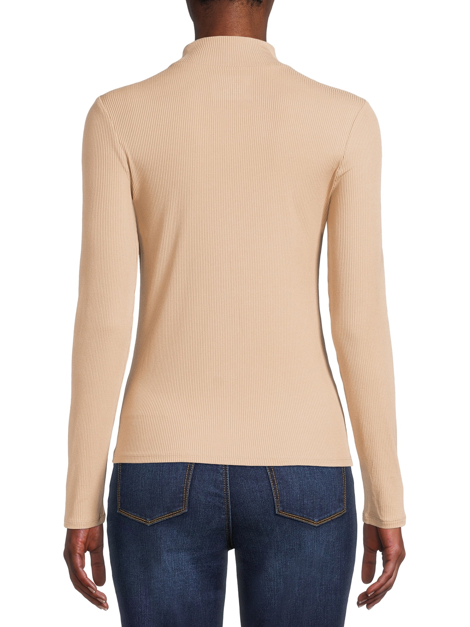 No Boundaries Women's Juniors Long Sleeve Mock Neck Top, Sizes XS-3XL