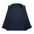 thumbnail image 6 of GrmtClth Vest for Men Casual Stand Collar Sleeveless Gilet Zipper Closure Multi Storage Pockets Lightweight Travel Waistcoat Dark Blue M, 6 of 9