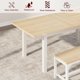 thumbnail image 3 of QinaQin Mesa de comedor extensible para 6 a 8 personas, de 120 a 160 cm, cubierta de madera MDF con estructura metálica, ideal para hogar u oficina, 3 of 6