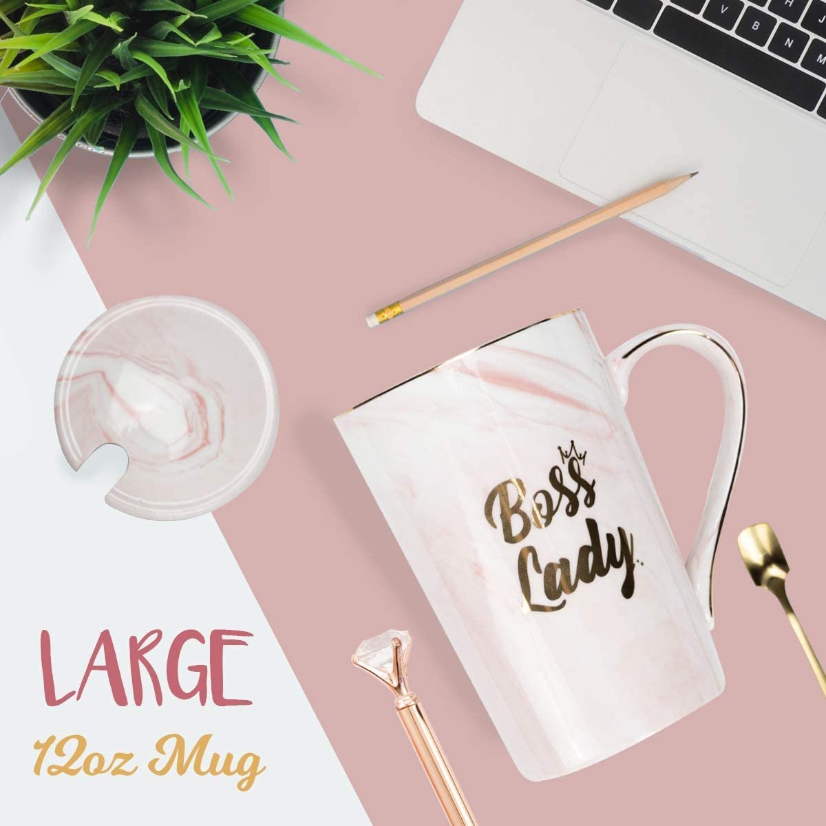 Coffee Mugs For Women, Boss Lady Gifts For Women, Birthday Gifts For Mom, Retirement Gifts For Women, Office Decor for Women Desk, Rose Gold Decor, Funny Gifts For Women, Unique Gifts For Women - image 4 of 6