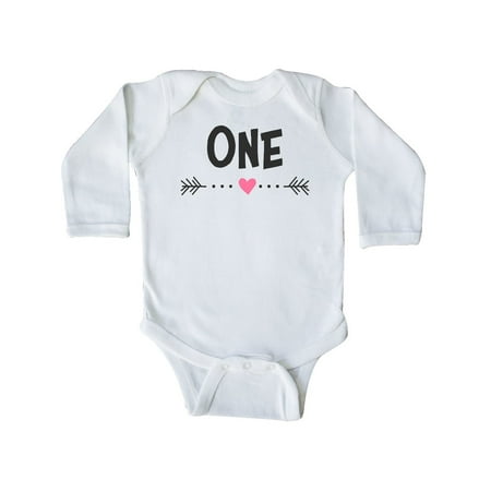 

Inktastic One with Heart Arrow Gift Baby Girl Long Sleeve Bodysuit
