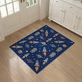 thumbnail image 3 of ODIKA 3'x5' Washable Accent Rug Pet Friendly, Non-Shedding Mat Themed Galaxy Map Astronaut Rocket Motifs Starry Nebula Flowing Dynamic for Bedside, Nursery Room, 3 of 7