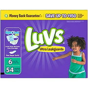 Luvs Ultra Leakguards Diapers, Size 6 (Over 35 Lb), 54 Count