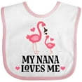 thumbnail image 3 of Inktastic Nana Loves Me Girl Flamingo Girls Baby Bib, 3 of 4