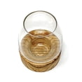 thumbnail image 6 of Mainstays 5.9" H Shaped Glass Container with Brown Wood Base (5.5"H x 4.7"W x 4.7"D), 6 of 6