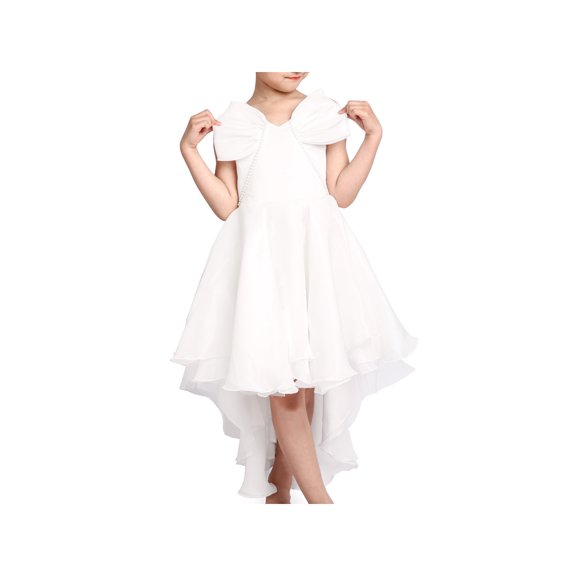 Girls Dress Princess Hi-lo Off White Pearl Pageant Dancing Ball 6 Years
