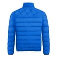 thumbnail image 3 of IYTR Mens Winter Jacket Solid Color Comfy Keep Warm Down Jacket with Pocket Long Sleeve Jacket Zipper Stand-Up Collar Blue L, 3 of 5