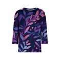 thumbnail image 3 of Women's Floal Printing Spring Elegant Shirts Round Neck Blouse 3/4 Sleeve Tunic Tops Loose Fit Flowy Y2K Tops Dressy Casual Vintage Fashion 2024 Summer Clothes for Teen Girls Purple T Shirts XXXXL, 3 of 5