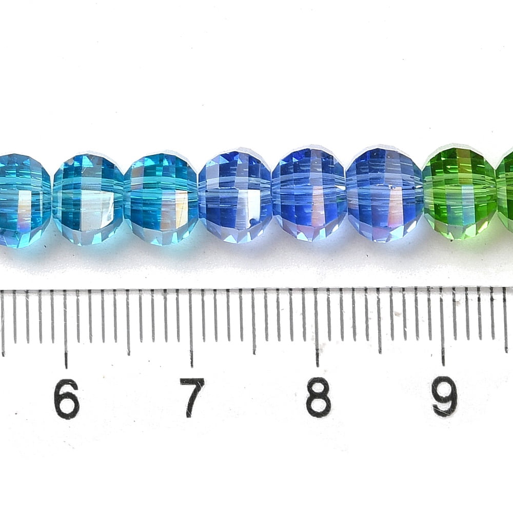 10strands Electroplate Glass Beads Strands Faceted Round Mixed color 8x6mm Hole: 1.4mm about 60pcs/strand 14.09 inch(35.8cm)