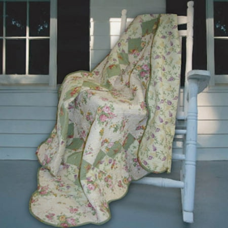 Greenland Home Fashions Bliss - 50W x 60L in. Quilted Throw - Ivory