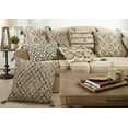 thumbnail image 3 of Fennco Styles Geometric Block Print Embroidered Cotton Decorative Throw Pillow 22"x22", Beige Diamond Tassel, 3 of 4