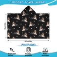 thumbnail image 2 of Australian Shepherd Dog and Footprints Hooded Bath Towel，50"x30" for Ages 3 To 12 Kids, Quick Dry Lightweight Soft Microfiber Hood Beach Towel Cover Up for Kids, 2 of 7
