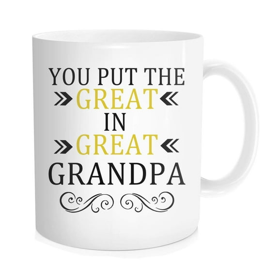 Waldeal Grandpa Coffee Mug, Father's Day Gift, You Put The Great in Great Grandpa, Birthday Gifts for Grandfather Cup
