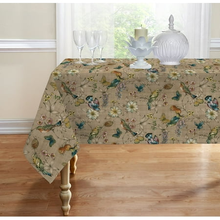 

Regal Home Collections Birds Fabric Tablecloth - 60 in W x 102 in. L (8-10 Chair)