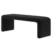 Accent Chair Bench Ottoman, Black, Fabric, Living Kitchen Cafe Bistro Hospitality Restaurant, Modern Contemporary HB36458