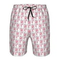 thumbnail image 3 of Logiee Flamingo On Checkered Print Mens Swim Trunks Quick Dry Board Shorts,Breathable Hawaii Beach Shorts Swimwear Bathing Suits-Small, 3 of 6