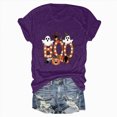 thumbnail image 4 of TOWED22 Halloween Bow Pumpkin Shirt for Women Spooky Season Graphic T Shirt Fall Halloween Short Sleeve Tee Tops(Purple,3XL), 4 of 5
