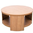 thumbnail image 2 of Coffee Table With Round Surface And Shelf, Build, Natural Color, 18"h X 36" Storage Clean Design,, 2 of 3