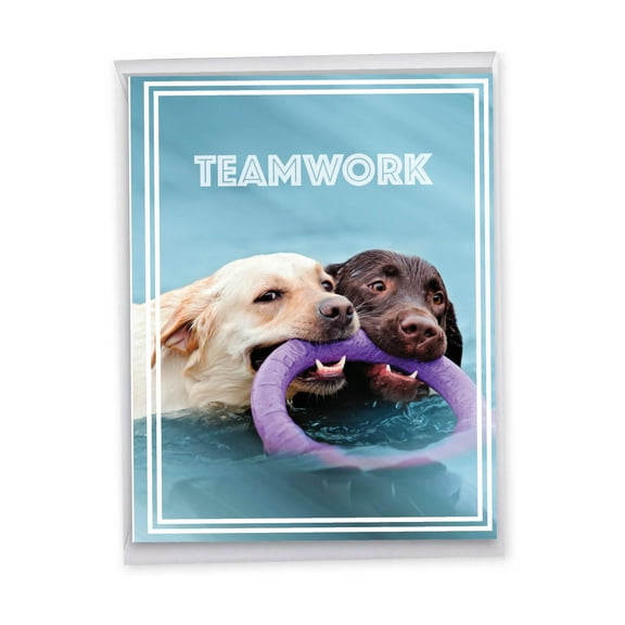1 Jumbo Thank You Greeting Card (8.5 x 11 Inch) - Teamwork Thank You J3189DTYG-US