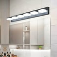 thumbnail image 5 of Modern 6-Light Black LED Bathroom Vanity Light Fixture for Mirrors, Adjustable Brightness Dimmable Lighting for Makeup Vanity, Energy-Efficient Water-Resistant Design, 5 of 9